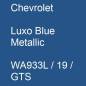 Preview: Chevrolet, Luxo Blue Metallic, WA933L / 19 / GTS.